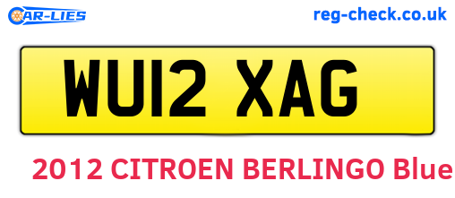 WU12XAG are the vehicle registration plates.