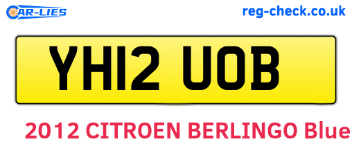 YH12UOB are the vehicle registration plates.