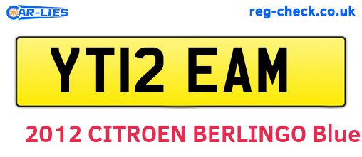 YT12EAM are the vehicle registration plates.