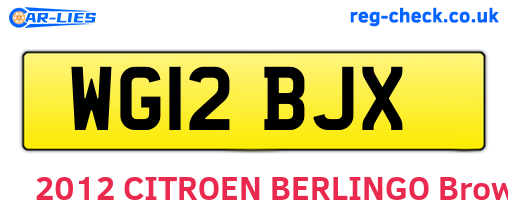 WG12BJX are the vehicle registration plates.
