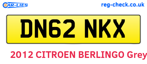 DN62NKX are the vehicle registration plates.