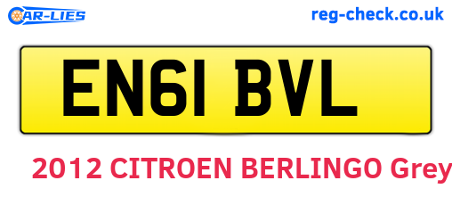EN61BVL are the vehicle registration plates.