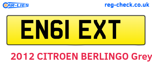 EN61EXT are the vehicle registration plates.