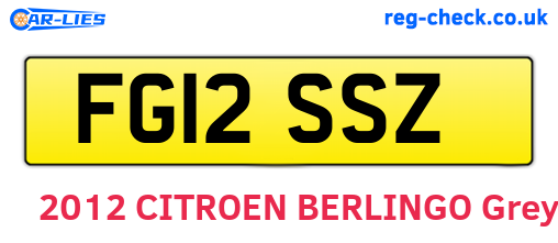FG12SSZ are the vehicle registration plates.