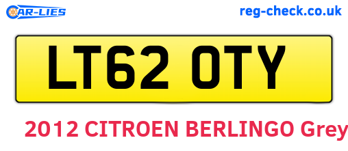 LT62OTY are the vehicle registration plates.
