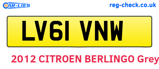 LV61VNW are the vehicle registration plates.