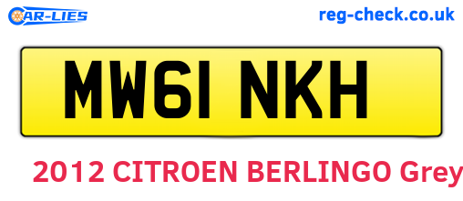 MW61NKH are the vehicle registration plates.