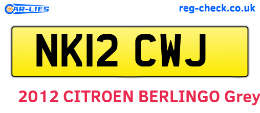 NK12CWJ are the vehicle registration plates.