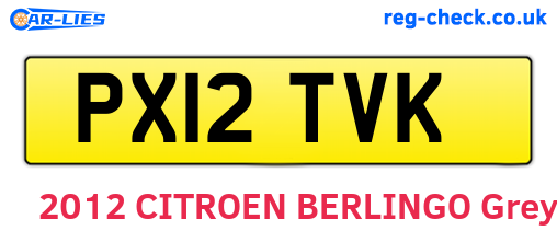 PX12TVK are the vehicle registration plates.
