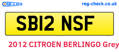 SB12NSF are the vehicle registration plates.