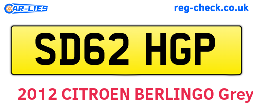 SD62HGP are the vehicle registration plates.