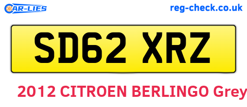 SD62XRZ are the vehicle registration plates.