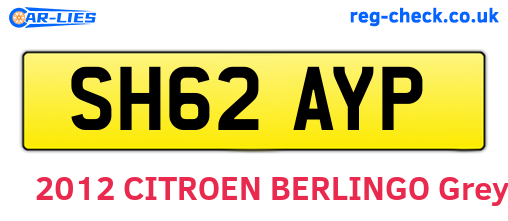 SH62AYP are the vehicle registration plates.