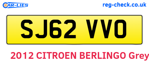 SJ62VVO are the vehicle registration plates.
