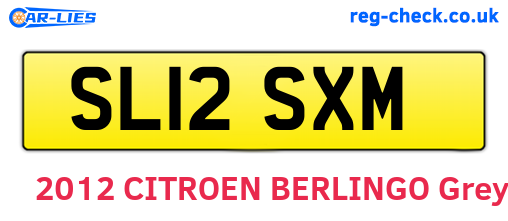 SL12SXM are the vehicle registration plates.