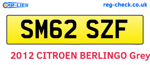 SM62SZF are the vehicle registration plates.
