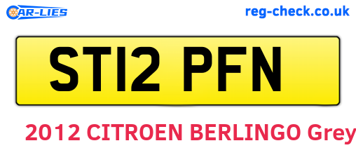ST12PFN are the vehicle registration plates.