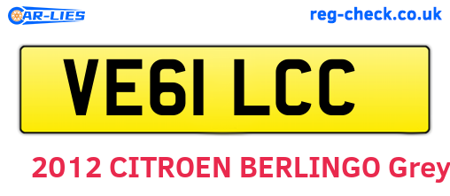 VE61LCC are the vehicle registration plates.