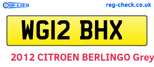 WG12BHX are the vehicle registration plates.