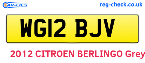 WG12BJV are the vehicle registration plates.