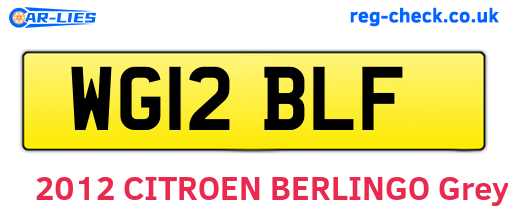 WG12BLF are the vehicle registration plates.