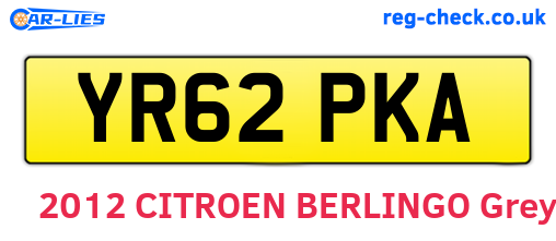 YR62PKA are the vehicle registration plates.