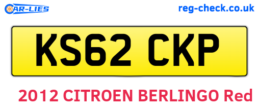 KS62CKP are the vehicle registration plates.