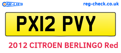 PX12PVY are the vehicle registration plates.