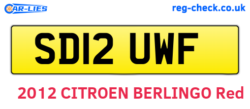 SD12UWF are the vehicle registration plates.