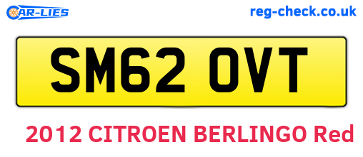SM62OVT are the vehicle registration plates.