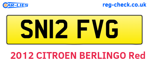 SN12FVG are the vehicle registration plates.
