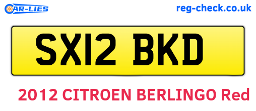 SX12BKD are the vehicle registration plates.