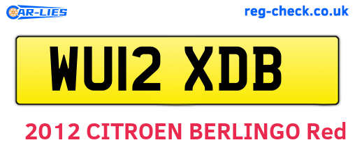WU12XDB are the vehicle registration plates.