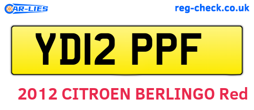 YD12PPF are the vehicle registration plates.