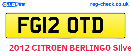 FG12OTD are the vehicle registration plates.