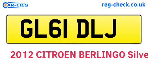 GL61DLJ are the vehicle registration plates.