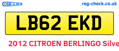 LB62EKD are the vehicle registration plates.