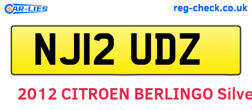 NJ12UDZ are the vehicle registration plates.
