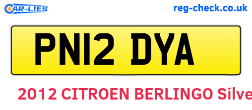 PN12DYA are the vehicle registration plates.