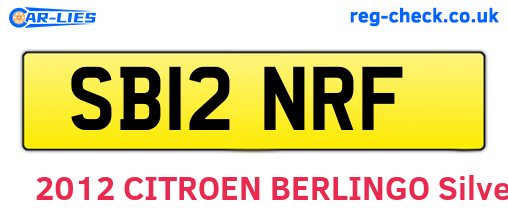 SB12NRF are the vehicle registration plates.