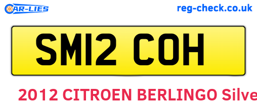SM12COH are the vehicle registration plates.