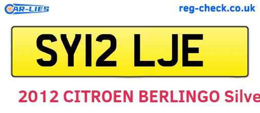 SY12LJE are the vehicle registration plates.
