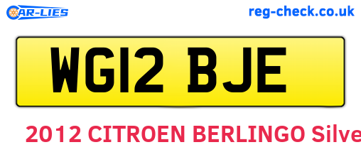 WG12BJE are the vehicle registration plates.