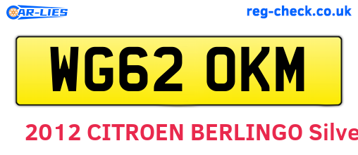 WG62OKM are the vehicle registration plates.