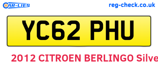 YC62PHU are the vehicle registration plates.