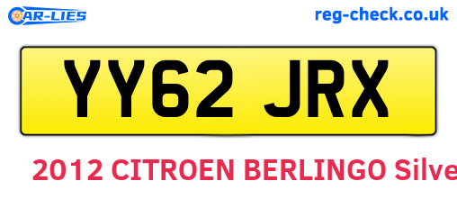 YY62JRX are the vehicle registration plates.