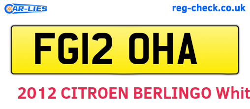 FG12OHA are the vehicle registration plates.