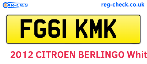 FG61KMK are the vehicle registration plates.