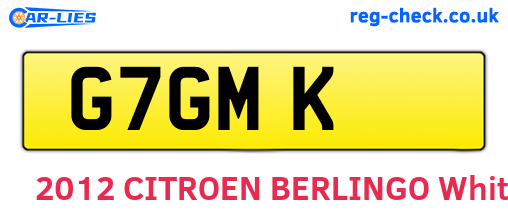 G7GMK are the vehicle registration plates.