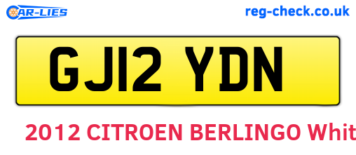 GJ12YDN are the vehicle registration plates.
